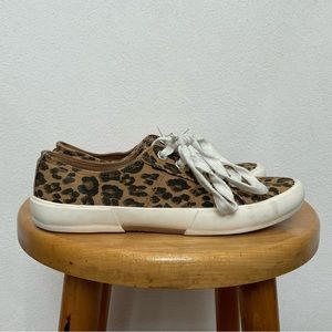 Charlie Paige Leopard Print Casual Lace Up Sneaker Size 8